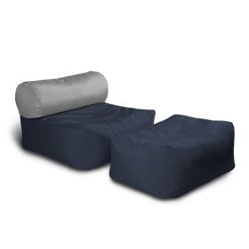 Jaxx Tybee Large Outdoor Lounge w/ Bolster & Ottoman - Sunbrella Indigo