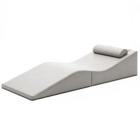 Jaxx Clermont Sun Lounger - Luxurious Waterproof Poolside Lounge & Outdoor Chaise - Marine Vinyl Mineral Grey
