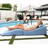 Jaxx Clermont Sun Lounger - Luxurious Waterproof Poolside Lounge & Outdoor Chaise - Sunbrella Ocean Blue