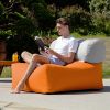 Jaxx Tybee Large Outdoor Lounge w/ Bolster - Sunbrella Tangerine