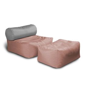 Jaxx Tybee Large Outdoor Lounge w/ Bolster & Ottoman - Sunbrella Petal