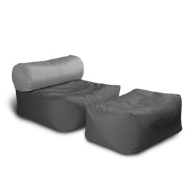 Jaxx Tybee Large Outdoor Lounge w/ Bolster & Ottoman - Sunbrella Slate