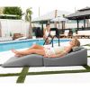 Jaxx Clermont Sun Lounger - Luxurious Waterproof Poolside Lounge & Outdoor Chaise - Sunbrella Slate
