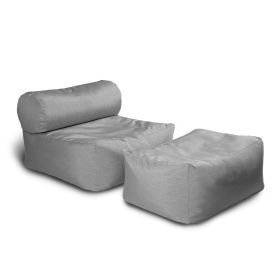 Jaxx Tybee Large Outdoor Lounge w/ Bolster & Ottoman - Sunbrella Granite