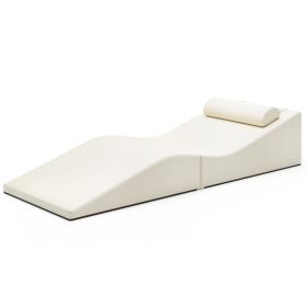 Jaxx Clermont Sun Lounger - Luxurious Waterproof Poolside Lounge & Outdoor Chaise - Marine Vinyl White