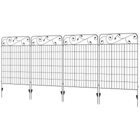 4 Pack Steel Foldable Fence Trellis Panel Animal Barrier
