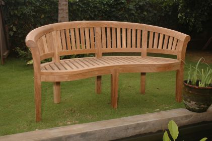 5 Foot Curve Bench Extra Thick Wood