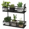 Flower Pot Holder with Adjustable Hooks and 2 Planter Baskets