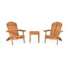 3 Pieces Adirondack Chair Set with Widened Armrest