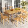 Indoor Outdoor Teak Wood Slatted Tabletop Panel Board Split in 2 Square