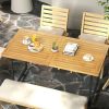 Indoor Outdoor Teak Wood Slatted Tabletop Panel Board Split in 2 Square
