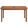 Patio Outdoor Solid Wood Dining Table with Umbrella Hole for 6