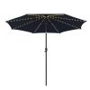 10 Feet Patio Umbrella with 112 Solar Lights and Crank Handle-Beige