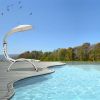 Patio Hanging Swing Hammock Chaise Lounger Chair with Canopy-Orange