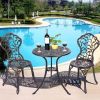 3 Pieces Cast Aluminum Bistro Set