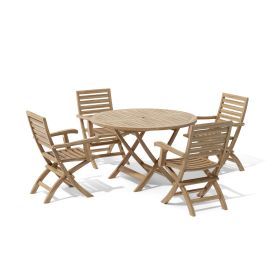 Andrew 5 Pieces OutdoorRound Folding Dining Set