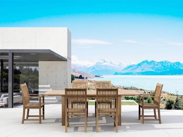 Chicago 7 Pieces Outdoor Rectangular Extension Dining Set