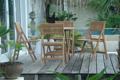 Windsor 5 Pieces Folding Outdoor Bistro Set