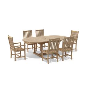Wilshire 7 Pieces Outdoor Oval Extension Dining Set