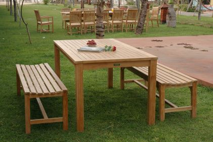 Hampton 3 Pieces Outdoor Rectangular Dining Set