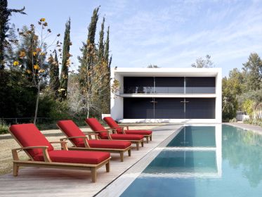 Brianna Sun Lounger with arm with Stainless Steel Ledge