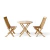 Classic Folding Chair 3 Pieces Round Folding Bistro Set