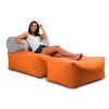 Jaxx Tybee Large Outdoor Lounge w/ Bolster & Ottoman - Sunbrella Tangerine