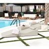 Jaxx Clermont Sun Lounger - Luxurious Waterproof Poolside Lounge & Outdoor Chaise - Marine Vinyl Mineral Grey