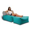 Jaxx Tybee Large Outdoor Lounge w/ Bolster & Ottoman - Sunbrella Aruba Blue