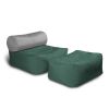 Jaxx Tybee Large Outdoor Lounge w/ Bolster & Ottoman - Sunbrella Breeze