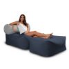 Jaxx Tybee Large Outdoor Lounge w/ Bolster & Ottoman - Sunbrella Indigo