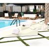Jaxx Clermont Sun Lounger - Luxurious Waterproof Poolside Lounge & Outdoor Chaise - Marine Vinyl White