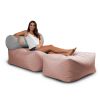 Jaxx Tybee Large Outdoor Lounge w/ Bolster & Ottoman - Sunbrella Petal