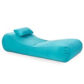 Arlo Outdoor Bean Bag Sun Lounger - Pool and Patio Chaise Recliner (Option: Cancun Blue)
