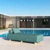 Jaxx Alvy Outdoor Sun Lounger – Luxurious Sunbed with Hevea Wood Feet