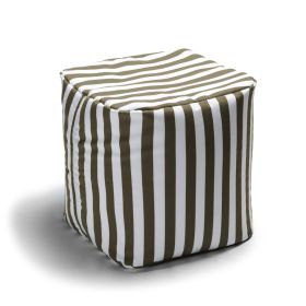 Jaxx Luckie Outdoor Patio Bean Bag Ottoman (Option: Taupe Striped)