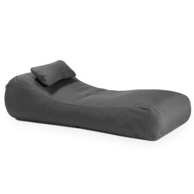 Arlo Outdoor Bean Bag Sun Lounger - Pool and Patio Chaise Recliner (Option: Slate)