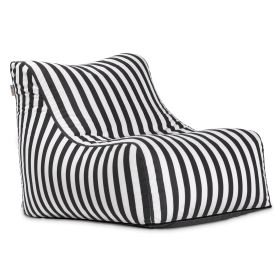 Jaxx Ponce Outdoor Bean Bag Chair - Weather Resistant Patio and Poolside Lounge Seating (Option: Black & White Stripes)