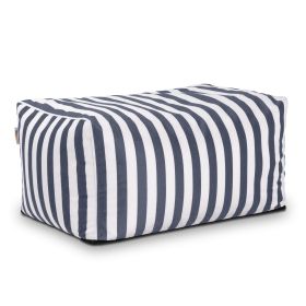 Jaxx Leon Outdoor Bean Bag Ottoman (Option: Navy Striped)