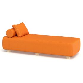 Jaxx Alvy Outdoor Sun Lounger – Luxurious Sunbed with Hevea Wood Feet (Option: Sunbrella Tangerine)