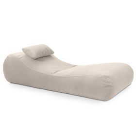Arlo Outdoor Bean Bag Sun Lounger - Pool and Patio Chaise Recliner (Option: Pearl)