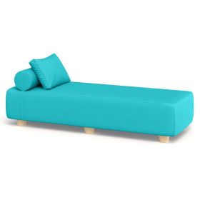Jaxx Alvy Outdoor Sun Lounger – Luxurious Sunbed with Hevea Wood Feet (Option: Sunbrella Aruba Blue)