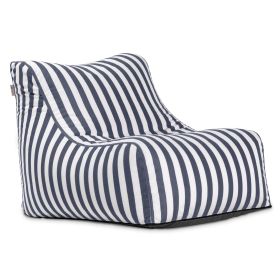 Jaxx Ponce Outdoor Bean Bag Chair - Weather Resistant Patio and Poolside Lounge Seating (Option: Navy Striped)