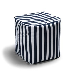 Jaxx Luckie Outdoor Patio Bean Bag Ottoman (Option: Navy Striped)