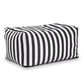 Jaxx Leon Outdoor Bean Bag Ottoman (Option: Black & White Stripes)