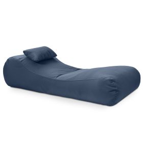 Arlo Outdoor Bean Bag Sun Lounger - Pool and Patio Chaise Recliner (Option: Navy Blue)