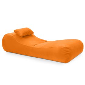 Arlo Outdoor Bean Bag Sun Lounger - Pool and Patio Chaise Recliner (Option: Tangerine)