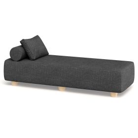 Jaxx Alvy Outdoor Sun Lounger – Luxurious Sunbed with Hevea Wood Feet (Option: Sunbrella Charcoal)